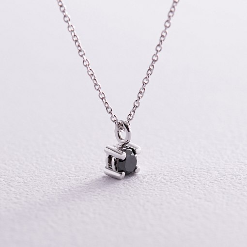 Золоте кольє з чорним діамантом колб0099y