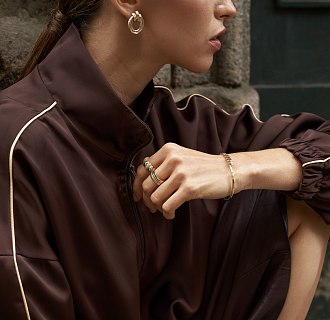 Кольцо "Sharon" с фианитами (желтое золото) к08352 №9