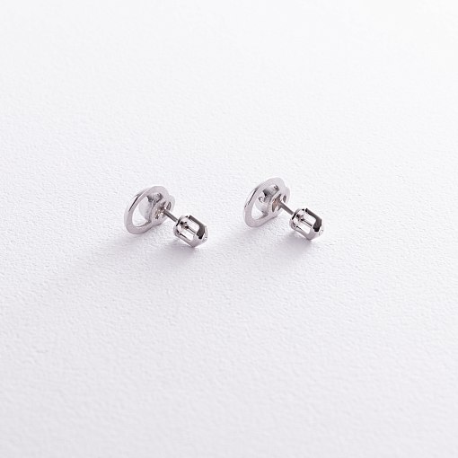 Серьги - пусеты "Эйприл" с фианитами (белое золото) с08495 3