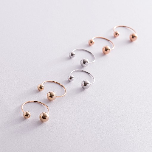 Серьги "Хельга" с шариками (красное золото) с08234 10