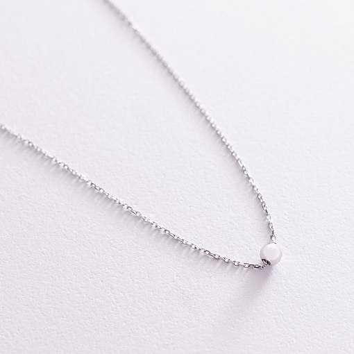 Колье "Шарик" в белом золоте (4 мм) кол02136 3