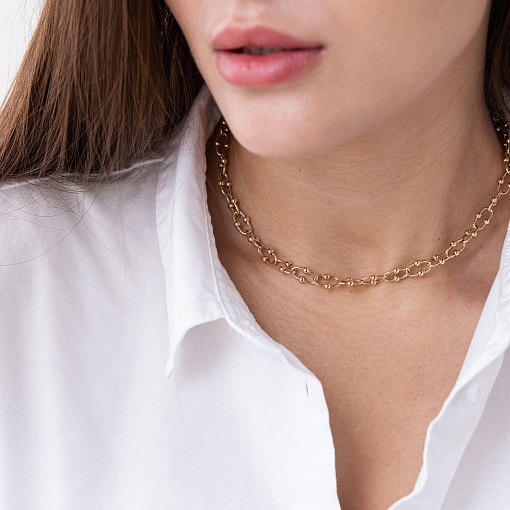 Колье "Фантазия" в желтом золоте кол01910 2