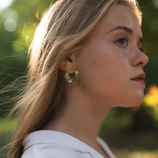 Золотые серьги-пусеты Головокружение (блестящие) с06465 9