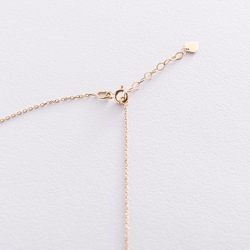 Двойное золотое колье "Крестик и шарик" кол01924 3