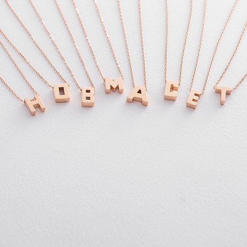 Колье с буквой "О" в красном золоте кол01256О 3