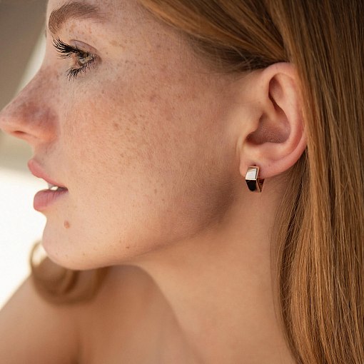 Серьги "Риск" в красном золоте с08460 4