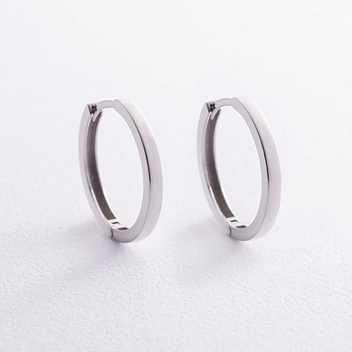 Серьги - кольца в белом золоте с08329