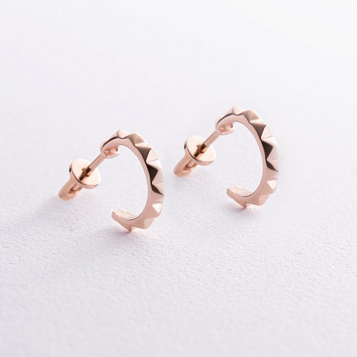 Серьги - пусеты "Mona" в красном золоте с08441