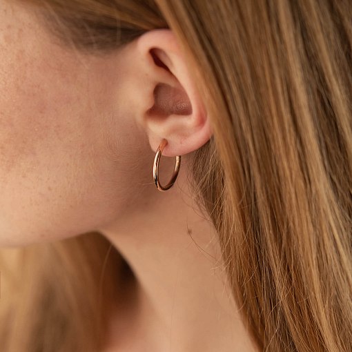 Серьги "Кольца" в красном золоте с02464 5