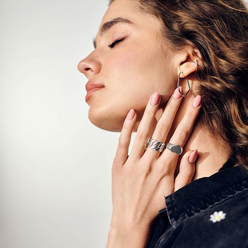 Серьга - каффа из белого золота с06379 9