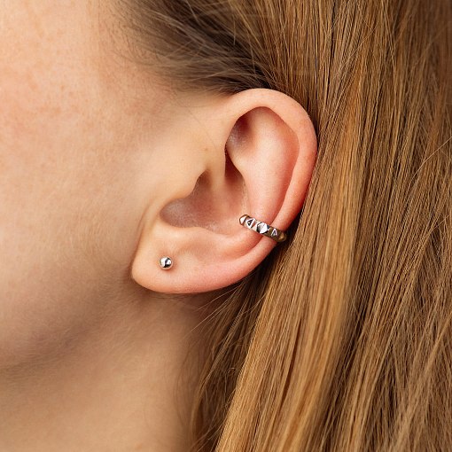 Серьга - каффа "Mona" в белом золоте с08848 4