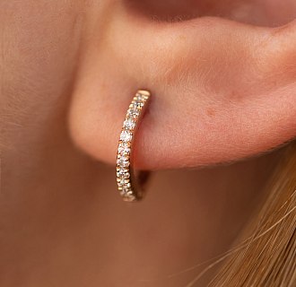 Золотые серьги с фианитами с09136 №2