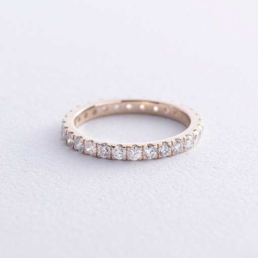 Кольцо с дорожкой бриллиантов (желтое золото) 238181621 3