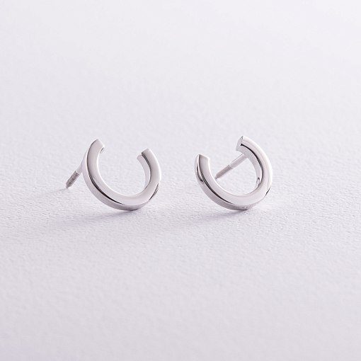 Серьги - пусеты "Мэрилин" в белом золоте с08177 5