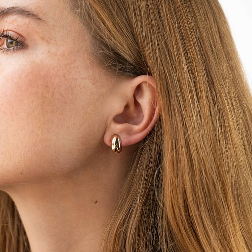 Серьги - пусеты "Polly" в красном золоте с09099 2