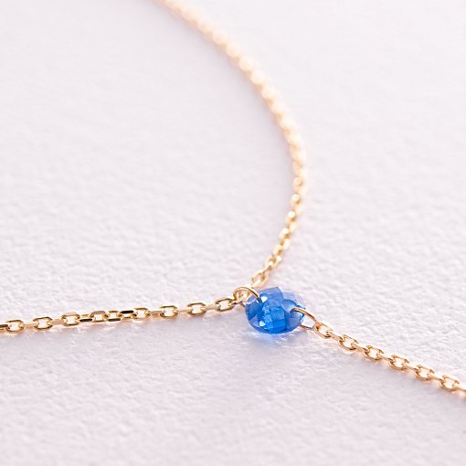 Колье - галстук "Кольори свободи" в желтом золоте (фианиты) кол02339 3