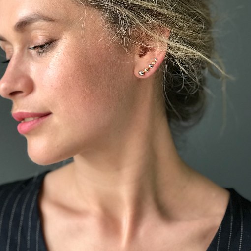 Золотые серьги - клаймберы Млечный путь с05944 4