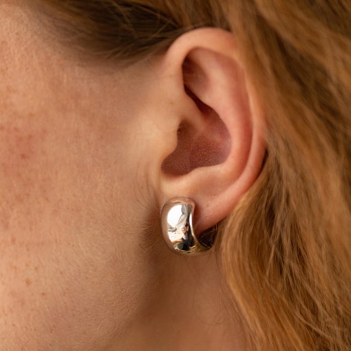 Серьги - кольца в белом золоте с07050 4