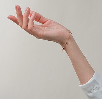 Браслет "Шарики" в красном золоте б05591 №2