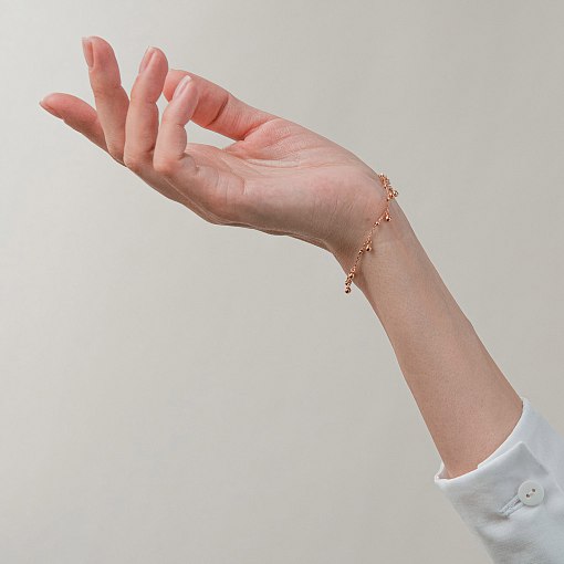 Браслет "Шарики" в красном золоте б05591 2