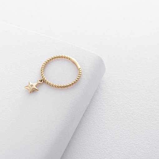 Каблучка Зірка в жовтому золоті к06113