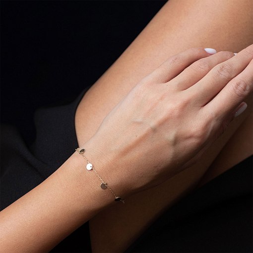 Браслет "Монетки" в желтом золоте б04459 2