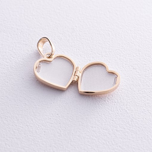 Золотой кулон для фотографии "Сердце" п02848 3