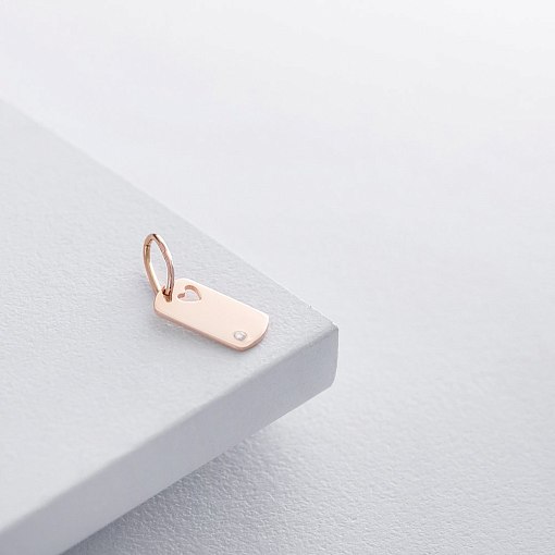 Кулон "Сердечко" для гравировки (красное золото) п03243 9