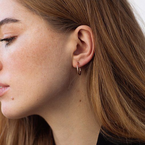 Серьги - пусеты "Келли" в красном золоте с07748 2