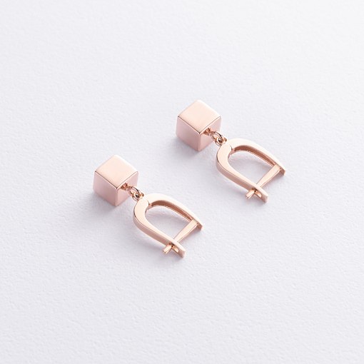 Золотые серьги "Кубики" с06894 3