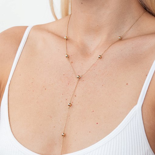 Колье "Шарики" в желтом золоте кол02064 3