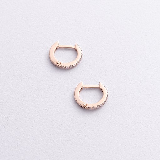 Золотые серьги с фианитами с09070 3