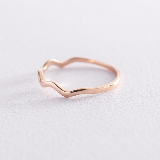 Кольцо "Волна" в красном золоте к06740 3