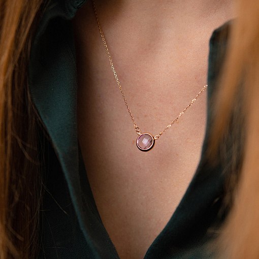 Кольє з аметистом в жовтому золоті кол01343 2