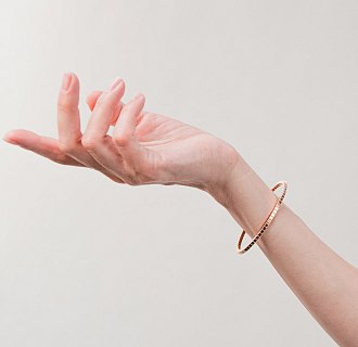 Жесткий золотой браслет "Кубики" б05613 №11