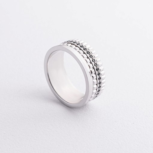 Золотое кольцо "Sharon" с черными фианитами к08301 3