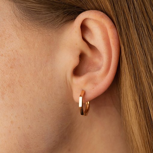 Серьги - кольца "Геометрия" в красном золоте с08571 4