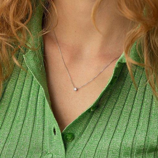 Кольє в білому золоті з діамантом 732861121 2