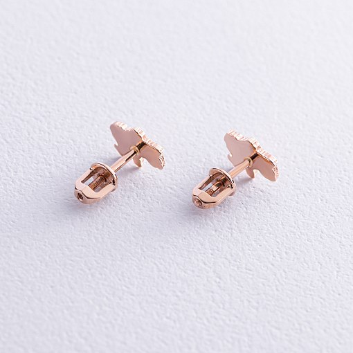 Золотые серьги - пусеты "Карта Украины" с07940 5