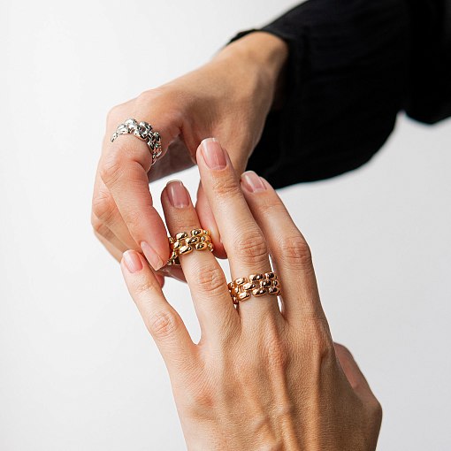 Кольцо "Charlie" в белом золоте к08382 11