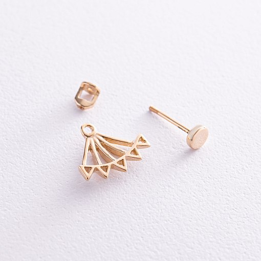 Серьги - джекеты "Фрида" в желтом золоте с07931 3