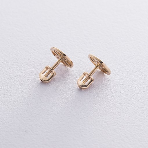 Серьги - пусеты "Клевер" в желтом золоте с06453 3