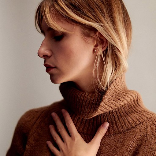 Золотые серьги-пусеты "Минимум" (круглые) с06752 4