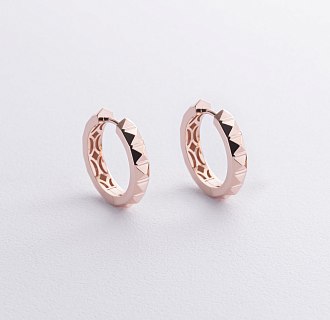 Серьги - кольца "Eloise" в красном золоте с09025
