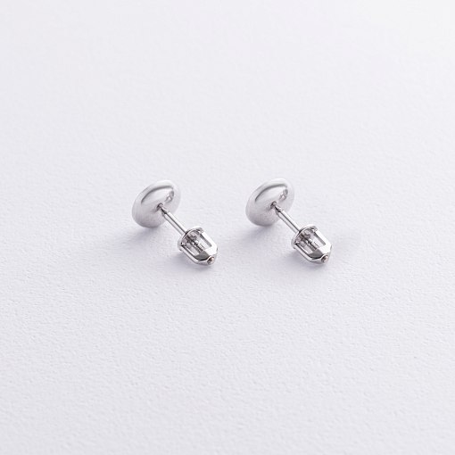 Сережки - пусети в золоті з блакитним топазом с06296 4