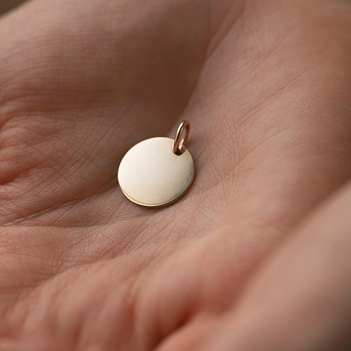 Кулон для гравировки в красном золоте (14 мм) п03101 2