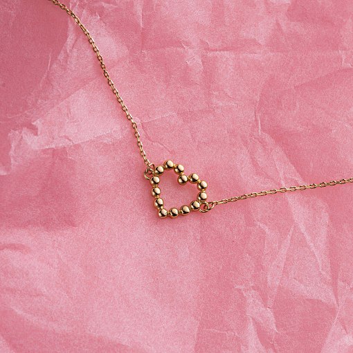 Браслет "Влюбленное сердце" в желтом золоте б04844 5