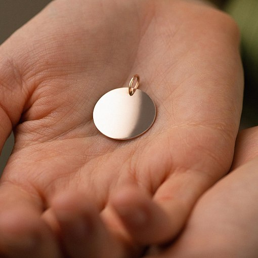 Кулон для гравировки в красном золоте (21 мм) п03102 4