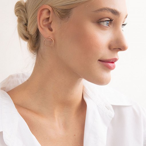 Золотые серьги - пусеты "Триана" с07334 2