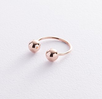 Кольцо "Шарики" в красном золоте к07506 №13